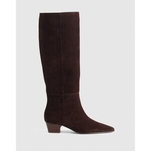 New Madewell Lexie Tall Boot Suede Dark Brown Womens 8.5